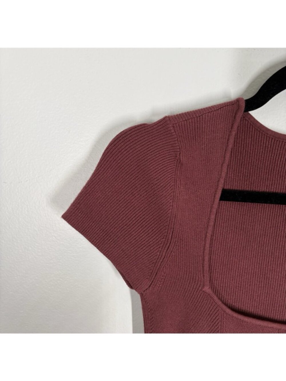 Babaton Aritzia Women M Sundried Red Short Sleeve Emerge Mini Sweater Dress - Picture 6 of 10
